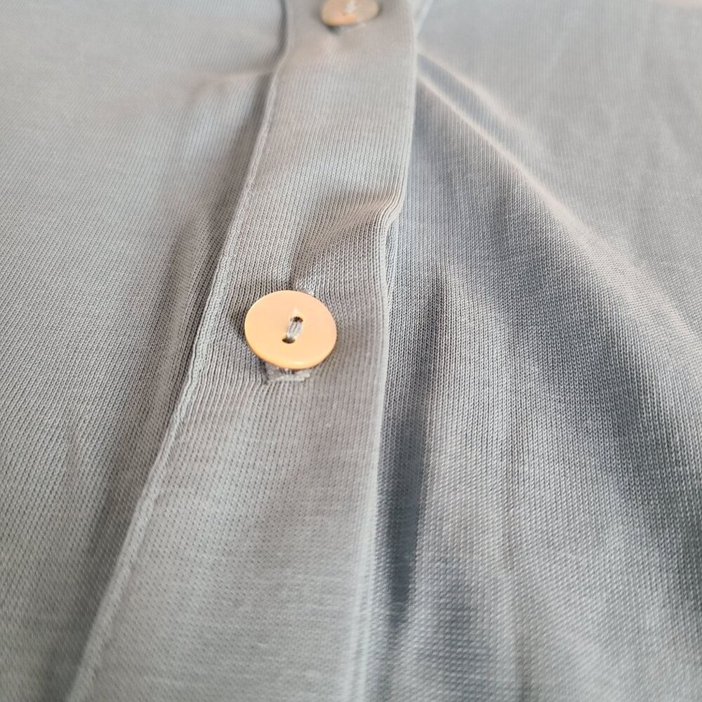 Green Envelope Sleeveless Blue Button-Up Top With Back Tie Super Soft Modal Top - Picture 5 of 8